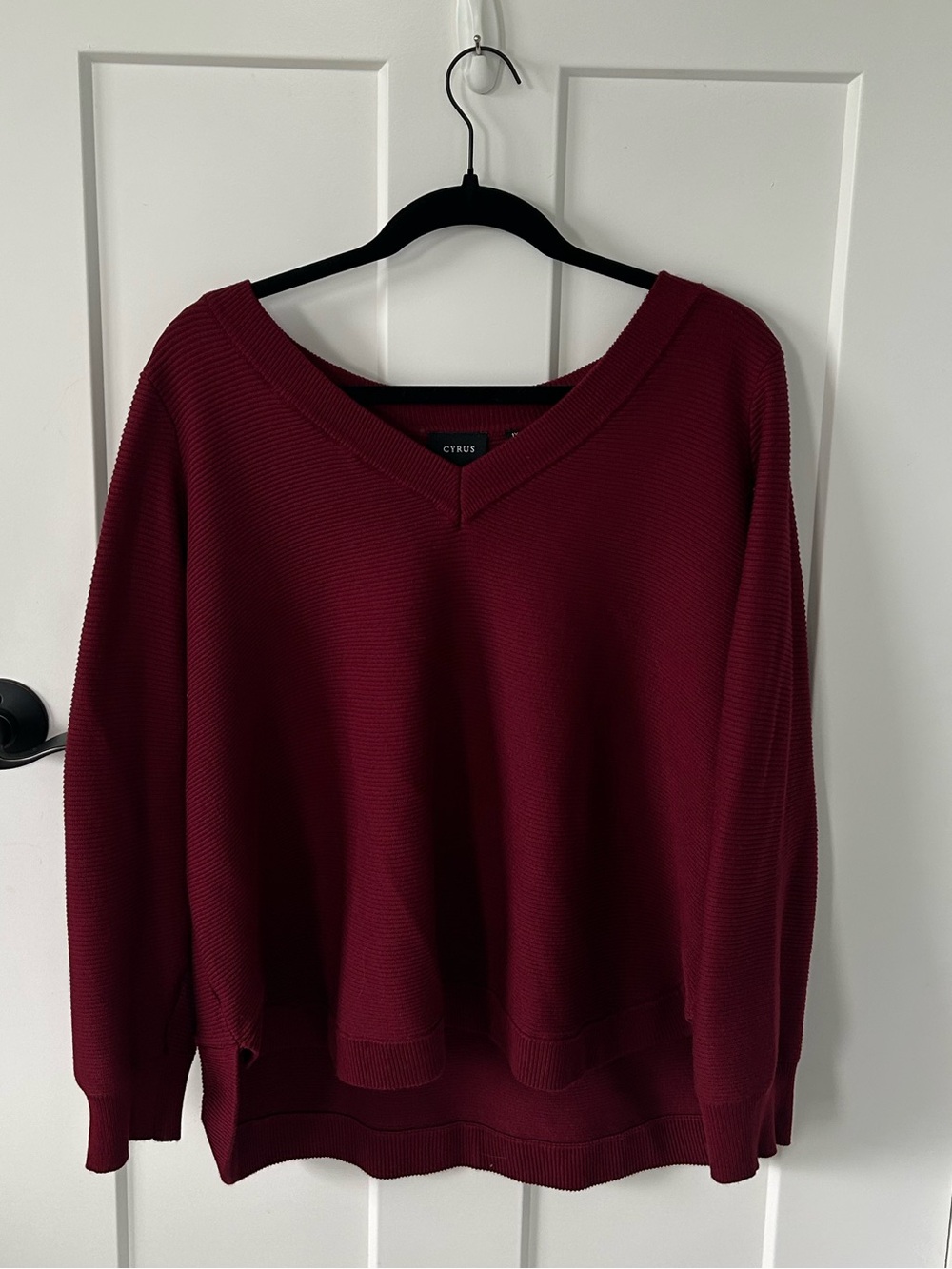 Cyrus Women’s Burgundy Boatneck Sweater